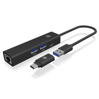Hub IB-HUB1439-LAN 4w1 HUB, 1x USB-C, 2xUSB-A, 1x LAN IcyBox