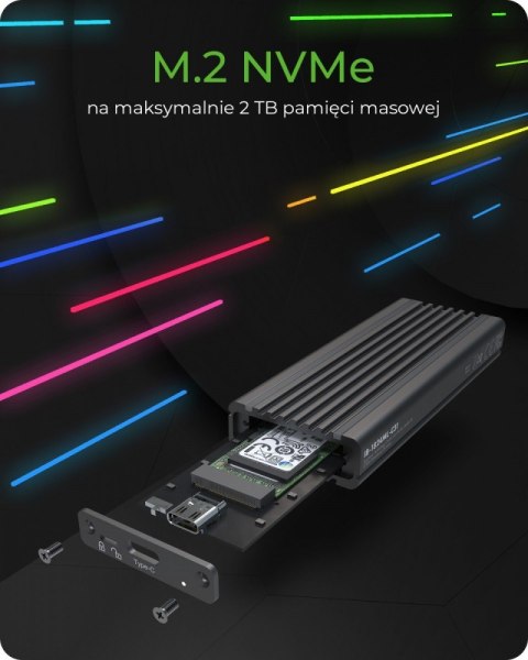IB-1824ML-C31 Obudowa M.2 NVMe z oświetleniem RGB IcyBox