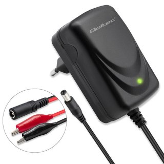 Automatyczna ładowarka do akumulatora AGM GEL STD 12V | 1.5A | Prostownik z sygnalizatorem LED Qoltec