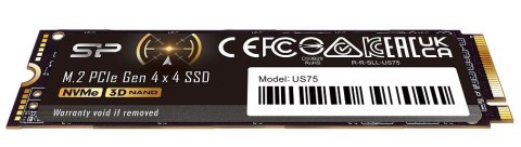 Dysk SSD US75 1TB M.2 PCIe Gen4x4 NVMe 1.4 7000/6000 MB/s Silicon Power