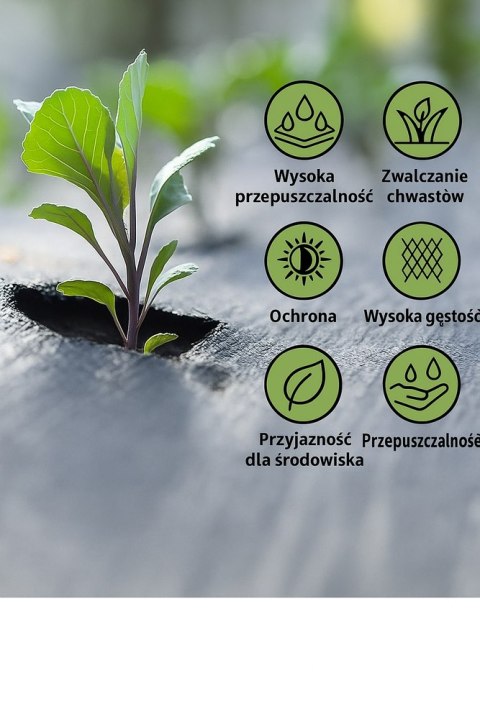 Agrotkanina Czarna 1,1x100m UV 135g Antychwastowa Agrowłóknina + Kotwy LEAN