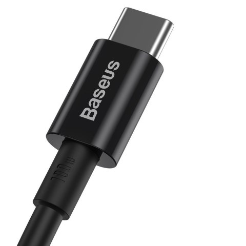 Kabel przewód Superior USB-C - USB-C szybkie ładowanie 100W 5A 2m - czarny BASEUS