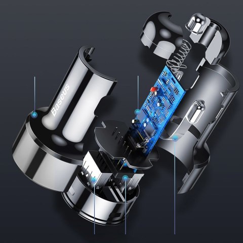 Ładowarka samochodowa Magic Series PPS QC 4.0+ QC3.0 45W 6A czarny BASEUS