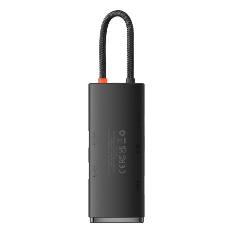 Wielofunkcyjny HUB Lite Series USB-C 2x USB PD HDMI SD/TF czarny BASEUS
