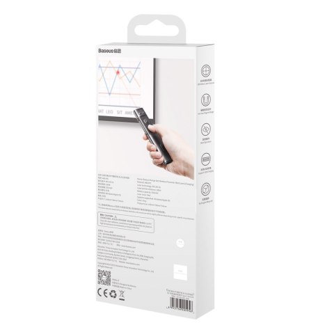 Wskaźnik laserowy z pilotem do prezentacji do 100m WiFi 2.4GHz USB-A/C - szary BASEUS