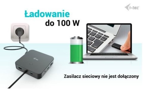 Stacja dokująca USB-C HDMI Dual DP Docking Station Power Delivery 100 W I-tec