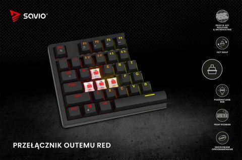 Klawiatura mechaniczna STYX Outemu Red Hot Swap RGB Savio