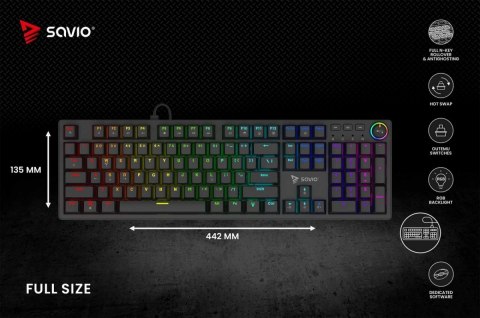 Klawiatura mechaniczna STYX Outemu Red Hot Swap RGB Savio