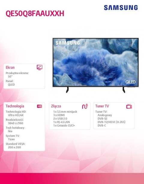 Telewizor QLED 4K 50 cali QE50Q8FAAUXXH Samsung