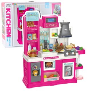 Kuchnia Dla Dzieci Obieg Wody Zmiana Koloru Żywności Para Różowa 64 el. LEAN Toys