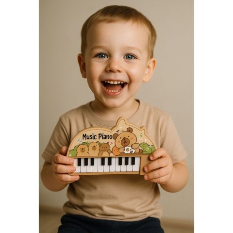 Pianinko Muzyczne Dla Dzieci Kapibara Mini Keyboard 22 Klawisze LEAN Toys