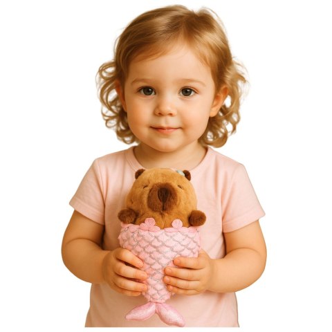 Pluszowa Maskotka Przytulanka Kapibara Syrenka Różowa 28cm LEAN Toys