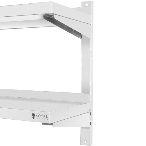 Półka ścienna wisząca gastronomiczna podwójna z regulacją STAL 100 x 30 cm Royal Catering