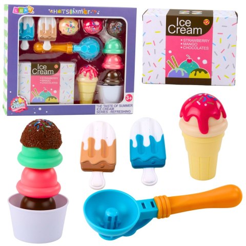 Zestaw Słodkości Lody Dla Dzieci Łyżka Do Lodów Pudełko 14 el. LEAN Toys