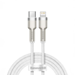 Kabel przewód Cafule Series Metal Data USB-C - iPhone Lightning 20W PD 1m - biały BASEUS