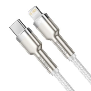 Kabel przewód Cafule Series Metal Data USB-C - iPhone Lightning 20W PD 1m - biały BASEUS