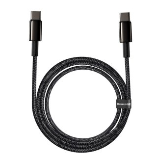 Kabel przewód USB-C - USB-C szybkie ładowanie 100W 2m - cały czarny BASEUS