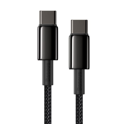 Kabel przewód USB-C - USB-C szybkie ładowanie 100W 2m - cały czarny BASEUS