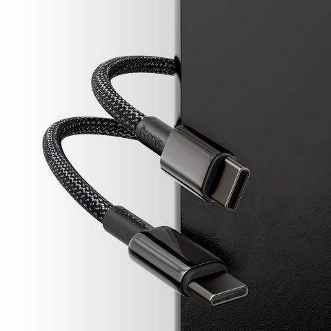 Kabel przewód USB-C - USB-C szybkie ładowanie 100W 2m - cały czarny BASEUS