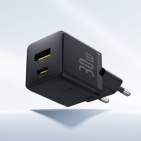 Ładowarka sieciowa Palm 30W USB-C USB-A - czarna BASEUS
