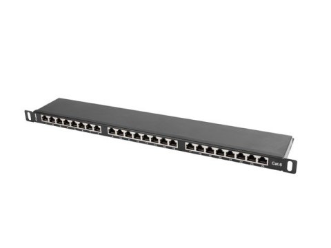 Patch Panel 24 Port 0.5U Kat.6 czarny ekranowany Lanberg