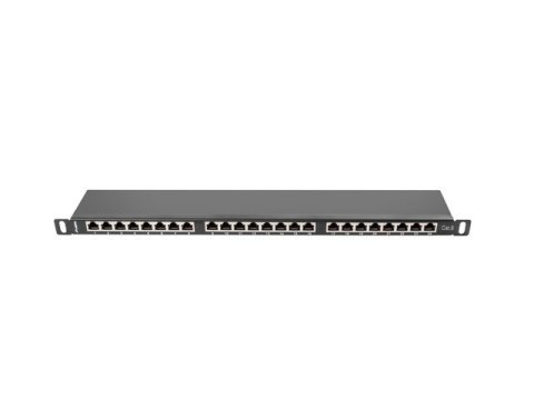 Patch Panel 24 Port 0.5U Kat.6 czarny ekranowany Lanberg
