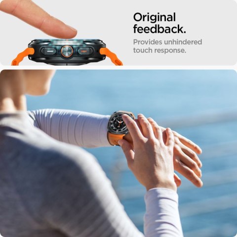 Szkło hartowane z ramką montażową na Samsung Galaxy Watch Ultra 47 mm - 2 szt. SPIGEN