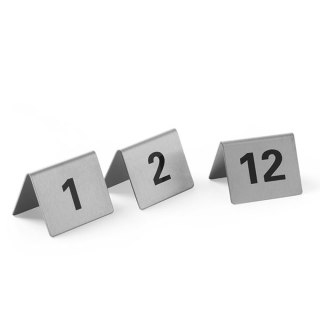 Tabliczka informacyjna NUMER STOLIKA 1-12 stal nierdzewna zestaw 12szt. - Hendi 663844 Hendi