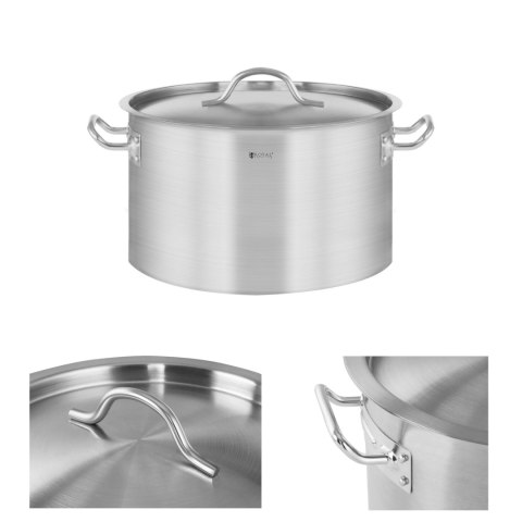Garnek gastronomiczny z pokrywką stalowy nierdzewny do kuchenki indukcyjnej 14 L Royal Catering