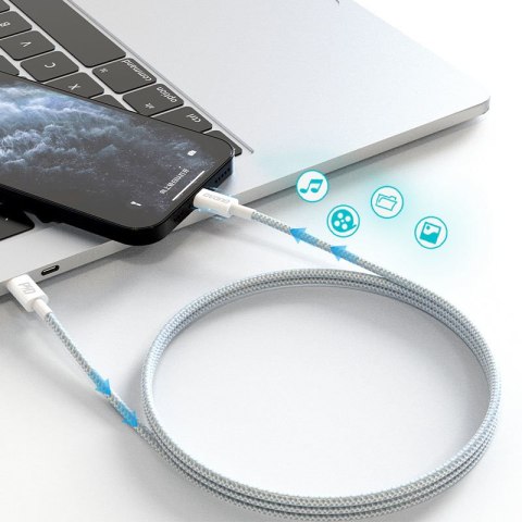 Kabel przewód do iPhone do szybkiego ładowania USB-C - Lightning PD 20W 1m biały DUDAO