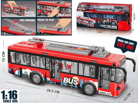 Autobus b/o światło, dźwięk, otwierane drzwi Madej