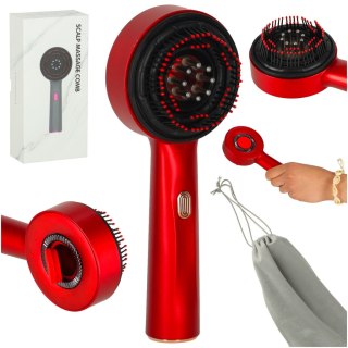 Masażer szczotka do masażu skóry głowy aplikator olejków USB czerwona Kik Sp. z o. o. Sp. k.