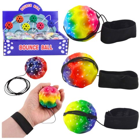 Piłeczka Księżycowa Na Gumce Do Ćwiczeń Zręczności Wgłębienia 6,5 cm LEAN TOYS