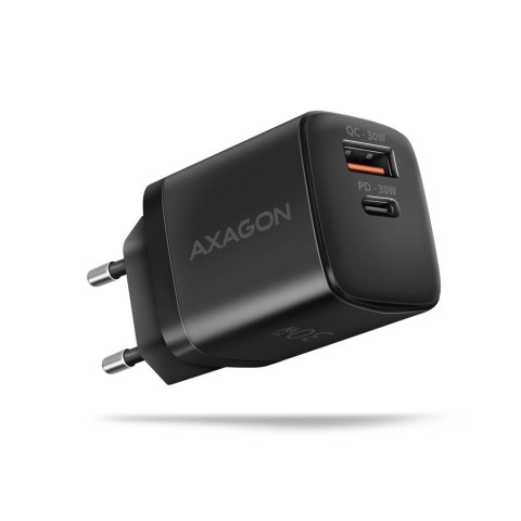 ACU-PQ30 Ładowarka sieciowa, PD & QC 30W, QC3.0,4.0/AFC/FCP/PPS/Apple, Czarna AXAGON