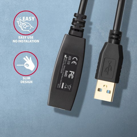 ADR-310 USB 3.0 A-M -> A-F aktywny kabel przedłużacz/wzmacniacz 10m AXAGON