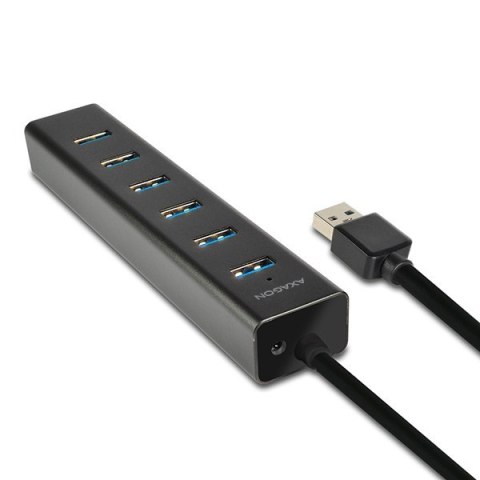 HUE-SA7BP Hub 7-portowy USB 3.2 GEN 1 aluminum charging hub, AC adapter AXAGON