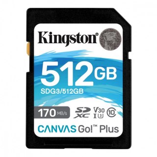 Karta pamięci SD 512GB Canvas Go Plus 170/90MB/s CL10 U3 V30 Kingston