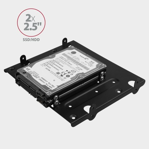 RHD-435 Ramka metalowa do montażu 4x 2.5" HDD (2x 2.5" HDD/SSD & 1x 3.5" HDD) w pozycji 5.25" Czarna AXAGON