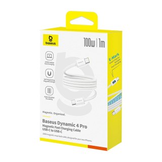 Kabel magnetyczny z oplotem USB-C 100W 1m - biały BASEUS