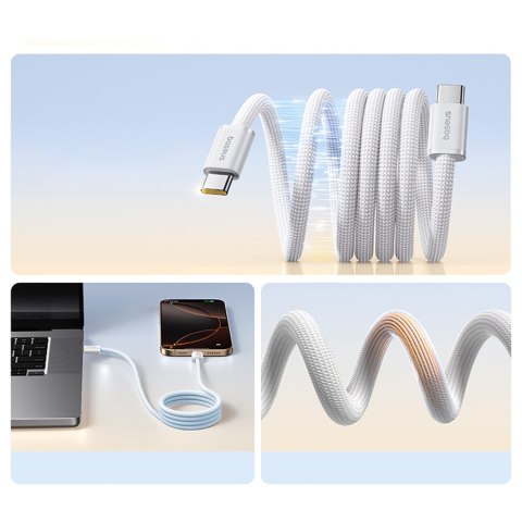 Kabel magnetyczny z oplotem USB-C 100W 1m - biały BASEUS