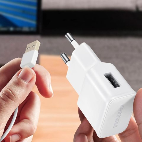 Ładowarka sieciowa Samsung USB-A 15W z kablem USB-A - USB-C - biała SAMSUNG