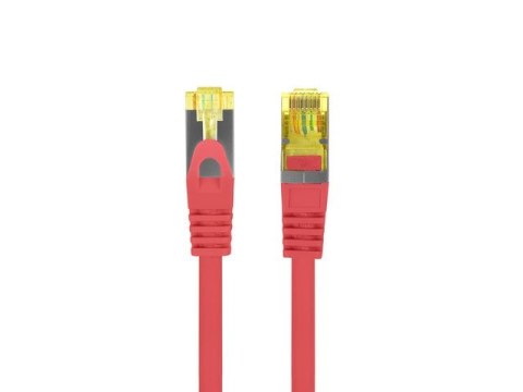 Patchcord kat.6a S/FTP LSZH CU 0.5m czerwony fluke Lanberg