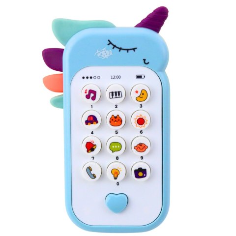 Dziecięcy Telefon Edukacyjny Światła Dźwięki Melodie Niebieski LEAN TOYS