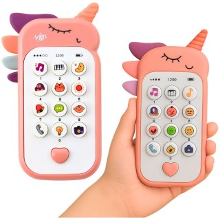 Dziecięcy Telefon Edukacyjny Światła Dźwięki Melodie Różowy LEAN TOYS