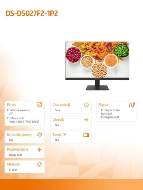 Monitor 27 cali DS-D5027F2-1P2 Hikvision