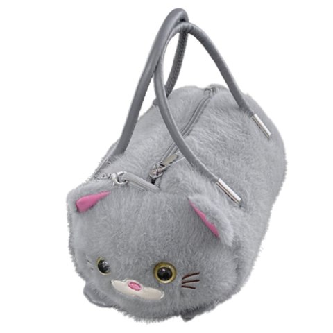 Pluszowa Torebka W Kształcie Kota Uchwyty Łańcuszek Szara LEAN Toys