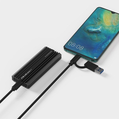 Obudowa | kieszeń NV2270 na dysk M.2 SSD | SATA | NVMe | USB-C | 2TB Qoltec