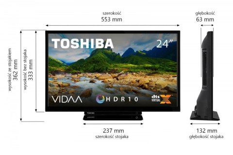 Telewizor LED 24 cale 24WV3F63DG Toshiba