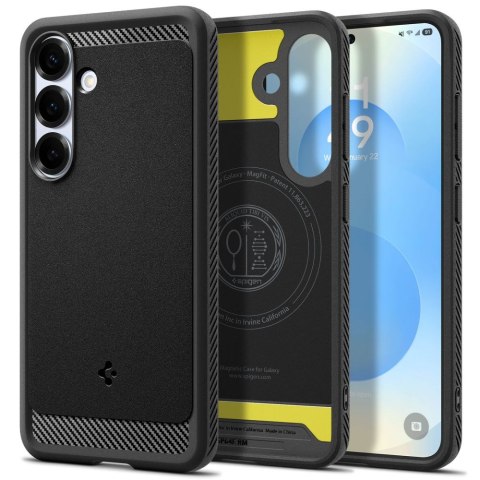 Etui na Samsung Galaxy S25 Rugged Armor Mag MagSafe - czarny mat SPIGEN