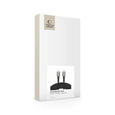 Kabel przewód USB-C PD 100W 5A 300 cm - szary Tech-Protect